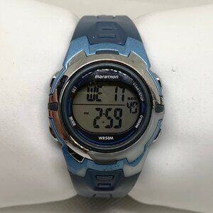 Marathon women’s digital sports watch 33mm blue tone quartz plastic band running